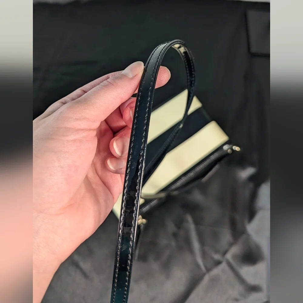 Kate Spade Crossbody PROJECT BAG Small Black Cream Striped PVC Magenta Hot Pink - Picture 5 of 12